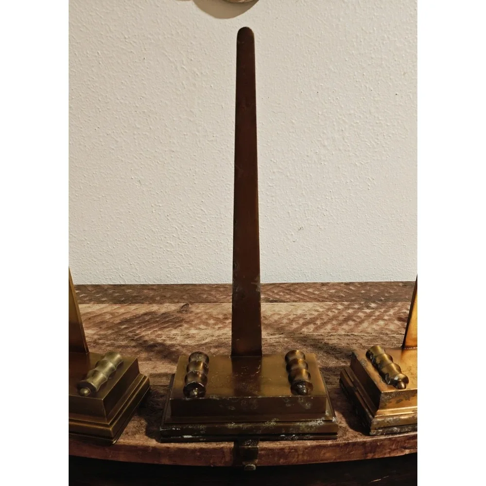 RESTORATION HARDWARE Christmas Stocking Holders Set Of 3 Brass Patina